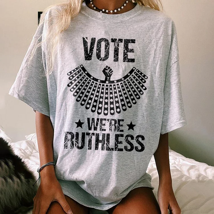 Wearshes Dissent Collar Vote We're Ruthless Crew Neck T-Shirt