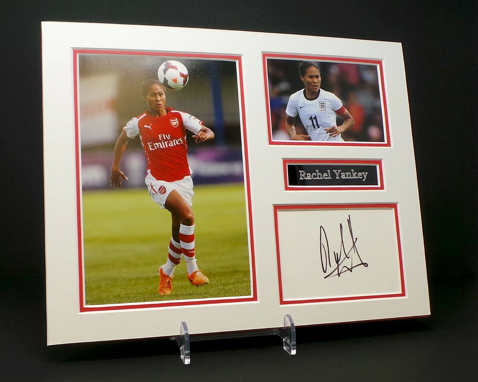 Rachel YANKEY Signed Mounted Photo Poster painting Display AFTAL COA England Arsenal Footballer