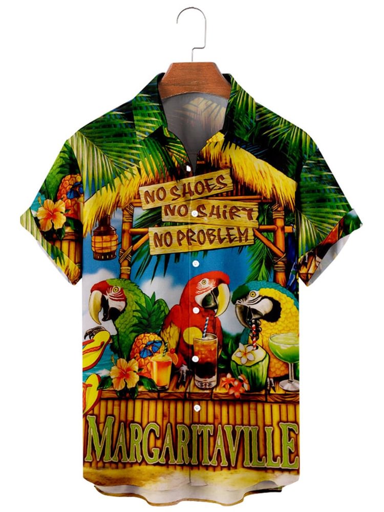 Hawaiian Inspired Men's Short Sleeve Shirt
