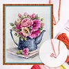 Water Bottle Flower Watercolor 11CT 3 Strands DIY Counted Cross Stitch Kits 15.75x19.69inch Needlework Embroidery Kit Cross Stitch Patterns Arts Craft Kits for Beginners Adults Home Decor tapestrymarket