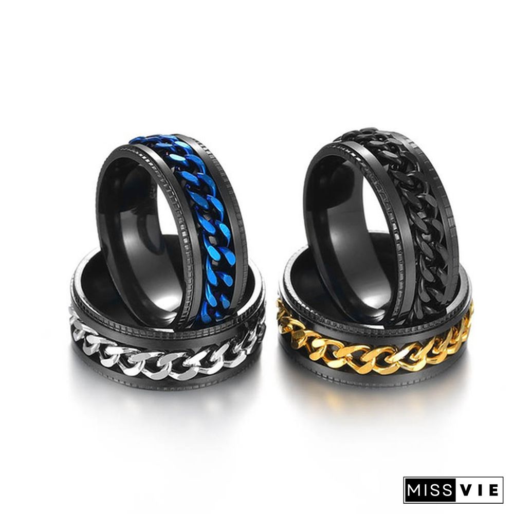 Men rings  Titanium steel rings for men  Stainless steel rings for women  Fashion rings  Rotatable rings