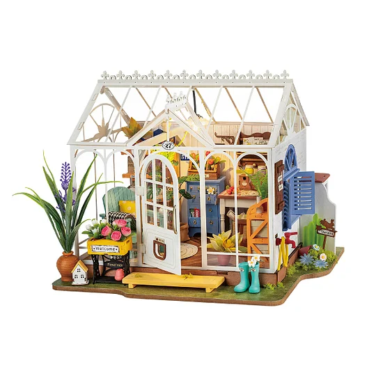  ROBOTIME Dollhouse Kit Miniature DIY Library House