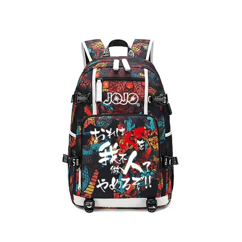 Buzzdaisy JoJo's Bizarre Adventure #8 USB Charging Backpack School NoteBook Laptop Travel Bags