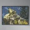 Wolf Howling In Snow-14CT Stamped Cross Stitch 56*42cm/22.05*16.54in tapestrymarket