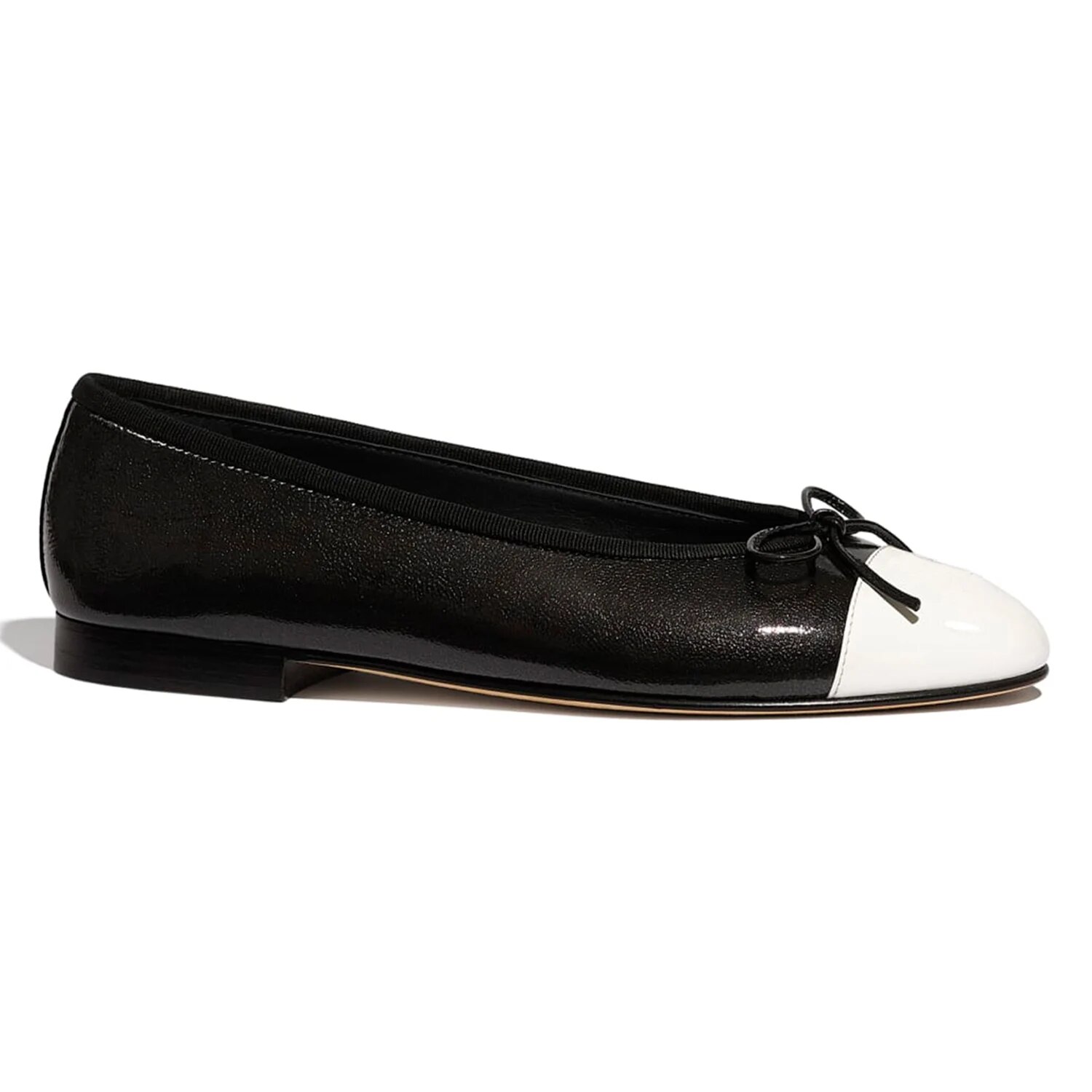 TAAFO Red Butterfly-Knot Two Color Splice Women's Ballet Flats Black Round Toe Casual Classic Ladies Shoes 