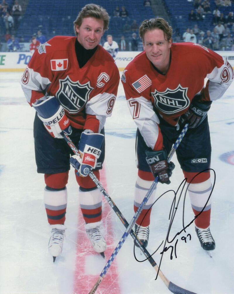 JEREMY ROENICK SIGNED AUTOGRAPH 8x10 Photo Poster painting - BLACKHAWKS LEGEND w/ WAYNE GRETZKY