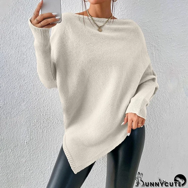 Basic Long Sleeve Plain Sweater