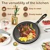 Cast Iron Round Griddle Nonstick Flat Skillet for Camping Indoor Outdoor Cooking