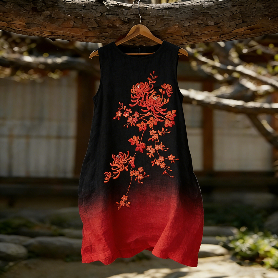 Japanese Art Violent Aesthetic Style Retro Sleeveles Dress elevenforest