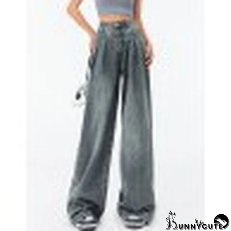 High Waist Loose Wide-leg Jeans