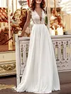 Bandeau Gauze Pleated Sleeveless V-Neck Evening Dress
