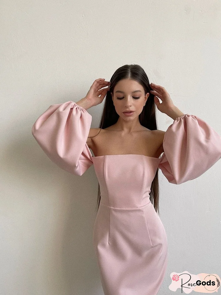 Sexy Off The Shoulder Bodycon White Dress Autumn Puff Sleeve High Waist Mini Night Club Party Dresses For Women
