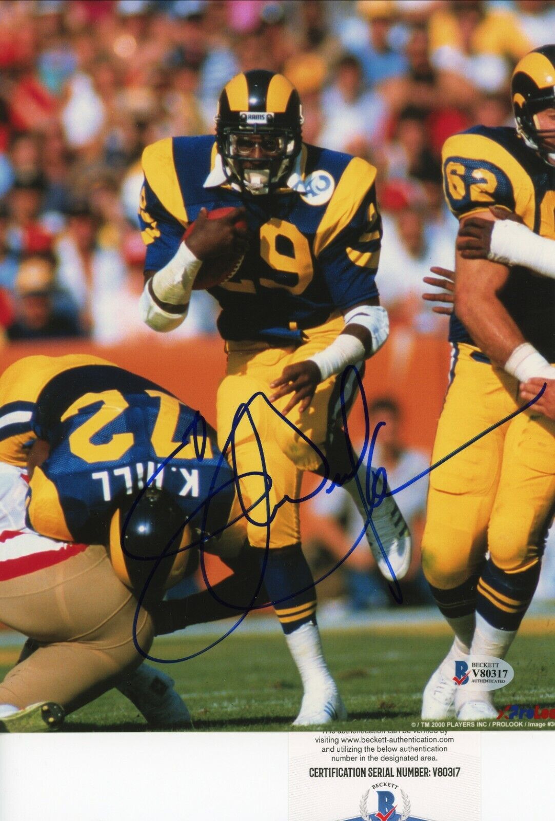 Eric Dickerson HOF Los Angeles Rams Signed Autographed 8x10 Photo Poster painting Beckett BAS