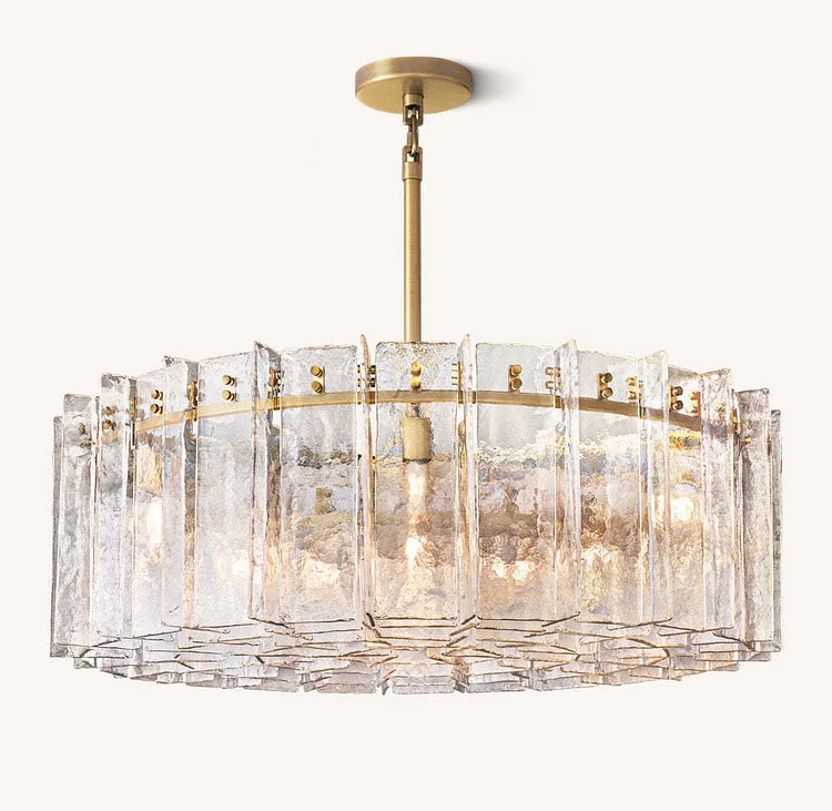 Lattice Clear Glass Round Chandelier 48" Vjlight