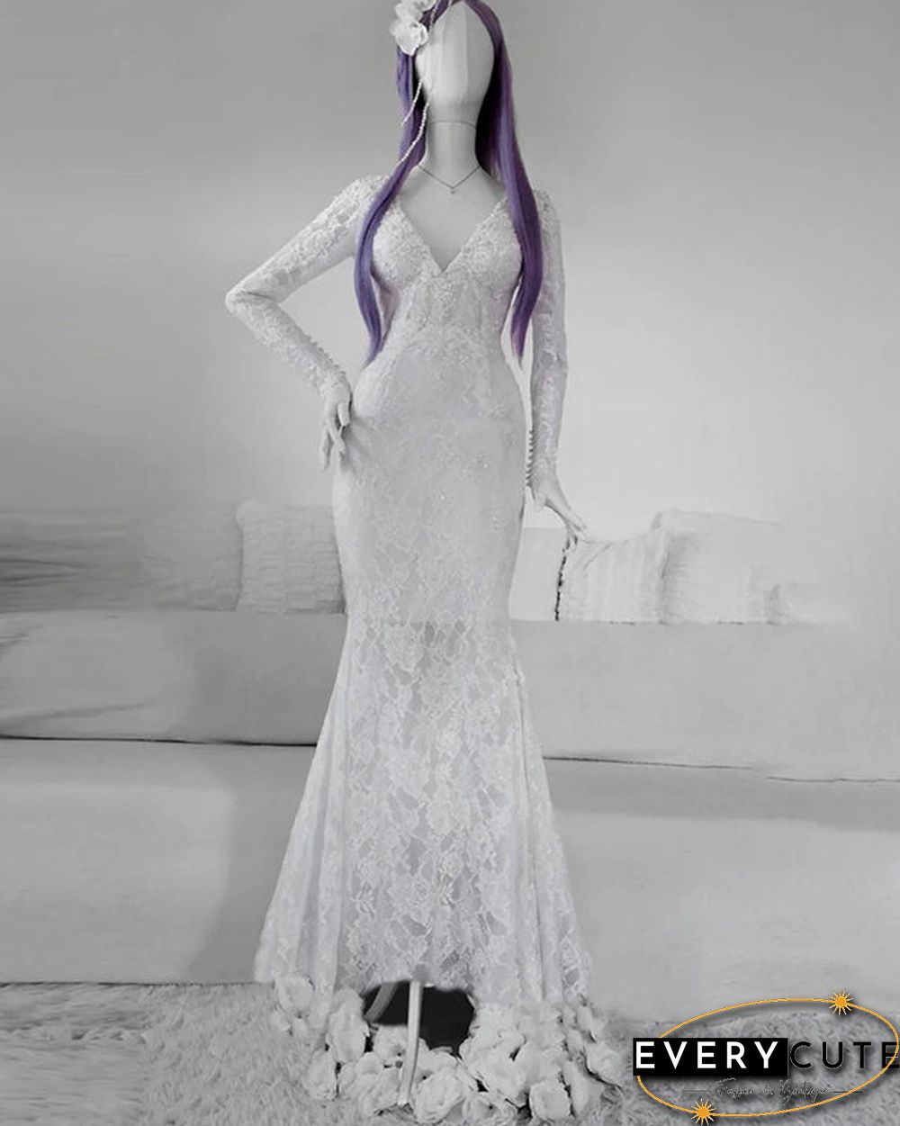 Solid Vintage Slim Fit V-Neck Dress