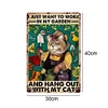 Pastoral Gardener Cat - Vintage Metal Signs - 30*40cm - Garden