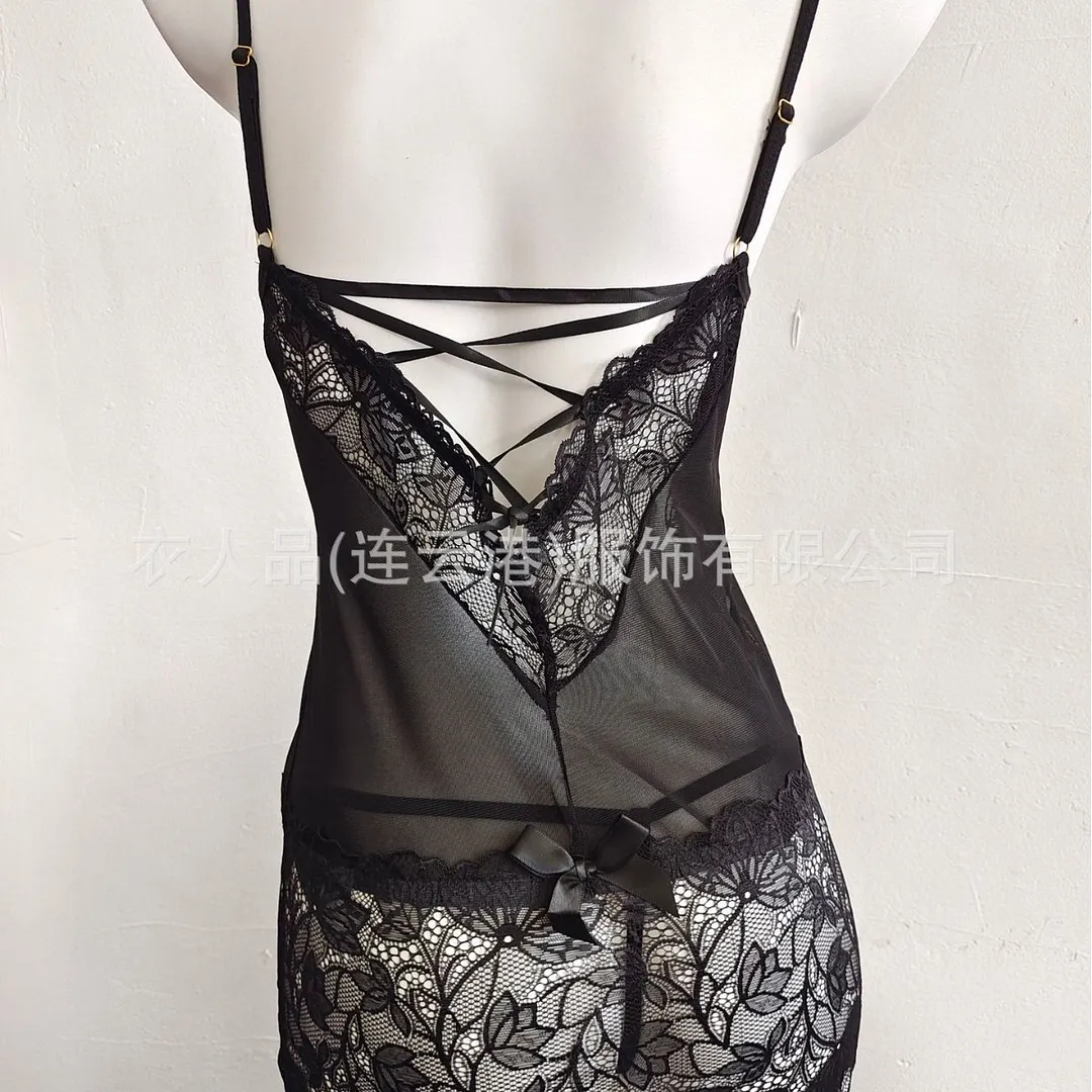 Churchf Sex Lingerie Pyjamas Suit Sexy Transparent Lace Uniform Seduction Role-Playing Hot Passion Outfit