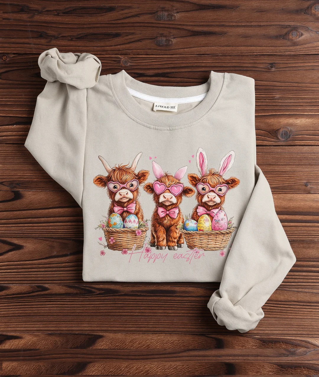Easter Day Highland Cow Sweatshirt