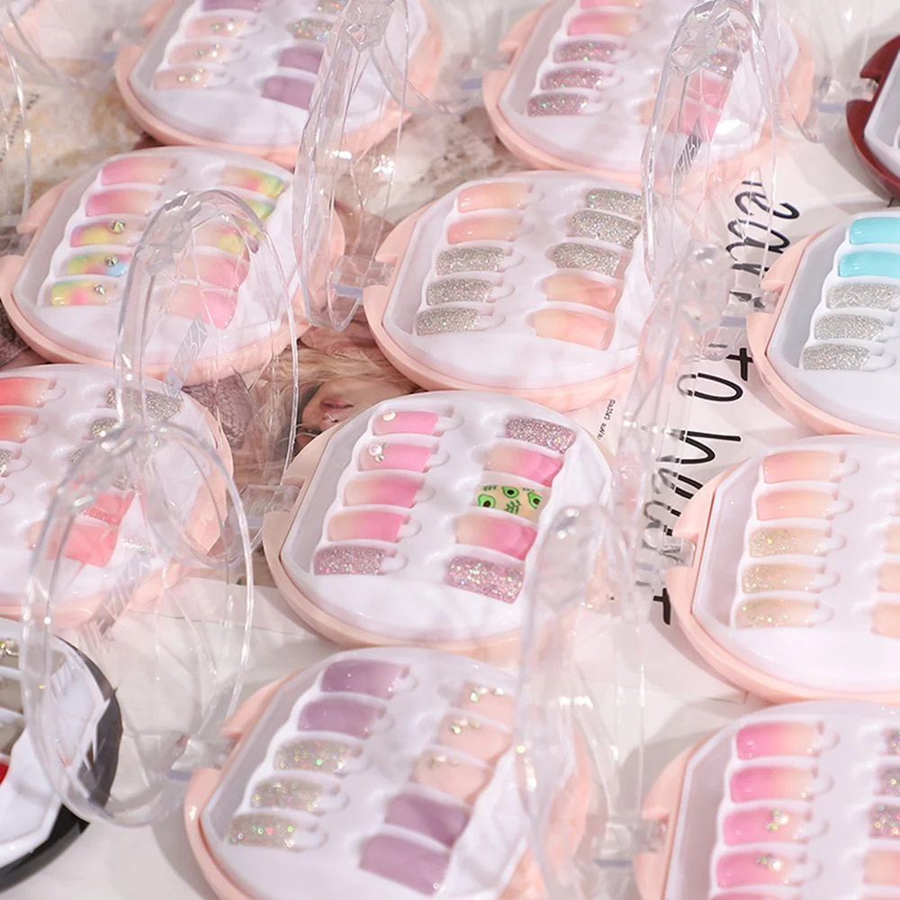 Fake Nails Press Coffin False with Glue Set Packaging Full Artificial Short Kiss Detachable Stick Designs Art Tipsy Cover Box-Nail Inspo