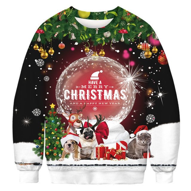 Ugly Christmas Sweater 3D Funny Print Christmas Jumpers