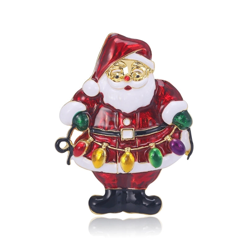 Casual Elegant Cute Pin Santa Claus Alloy Enamel Unisex Brooches