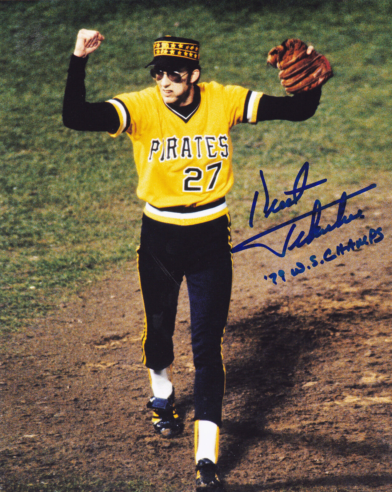 KENT TEKULVE PITTSBURGH PIRATES 79 WS CHAMPS ACTION SIGNED 8x10