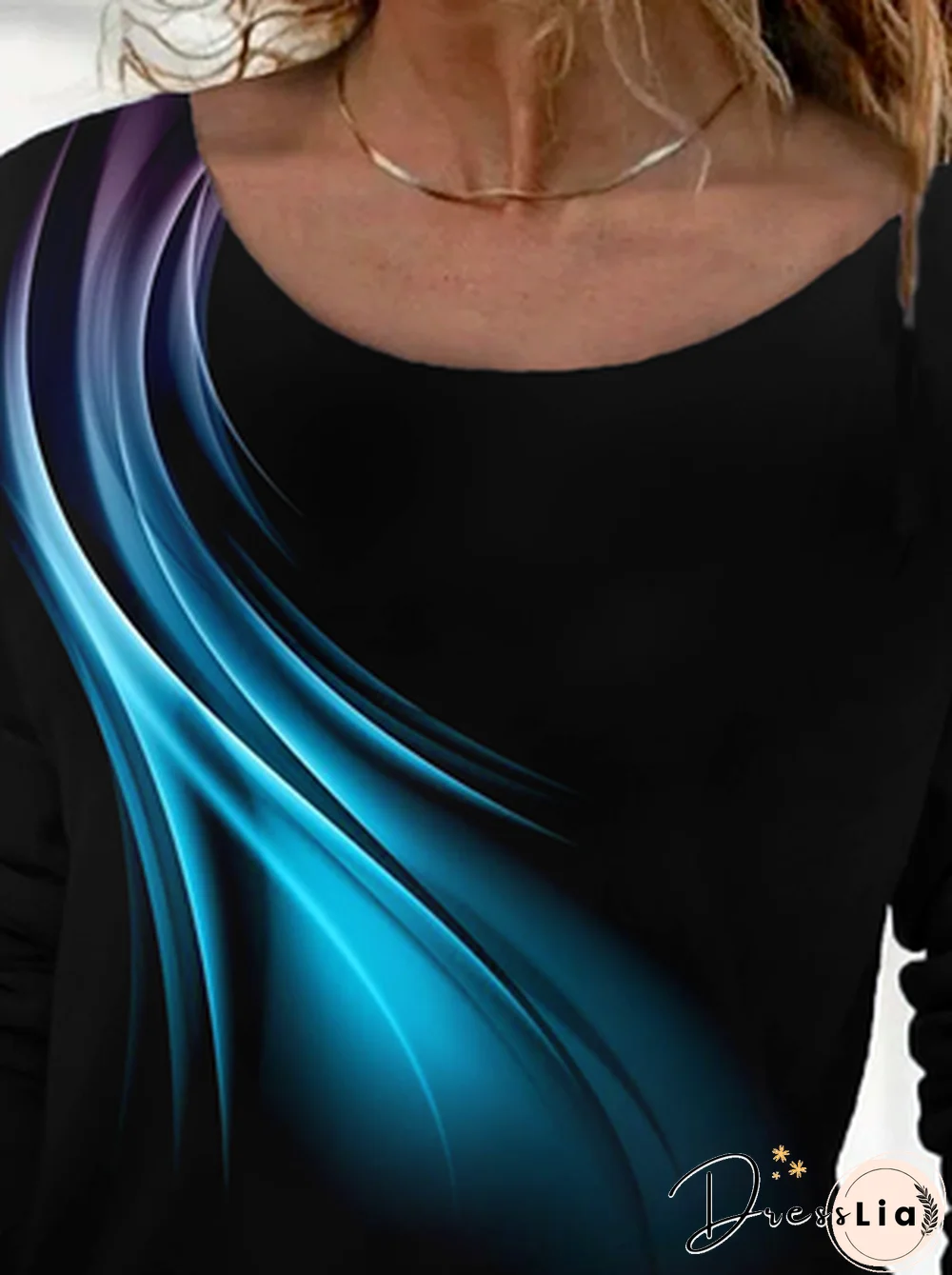 Casual Abstract Autumn Daily Loose Jersey Regular Regular Regular Size T-shirt for Women