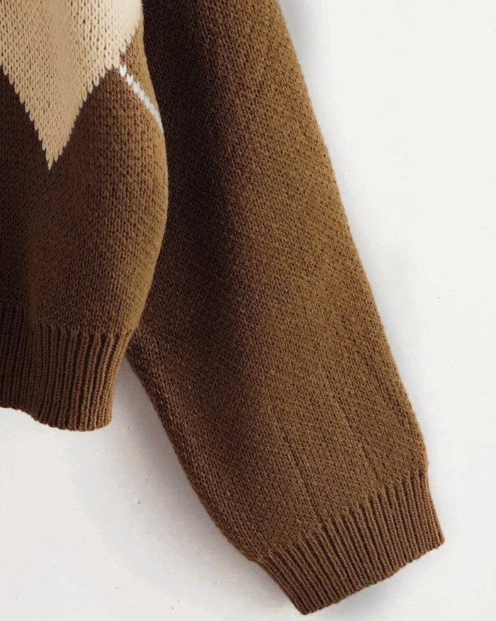 Brownm argyle sweater