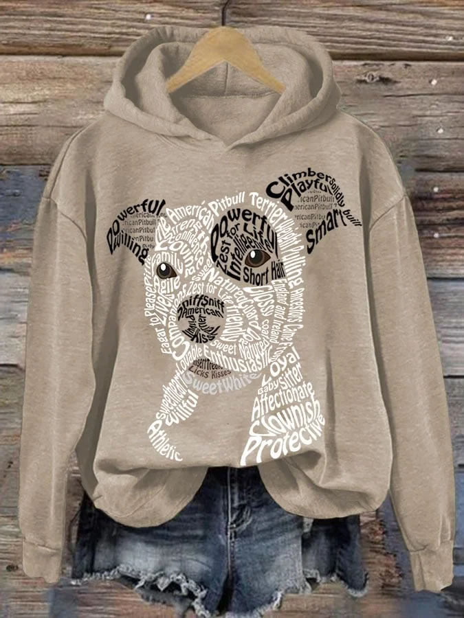 Women'S American Pit Bull Terrier Print Long Sleeve Sweatshirt socialshop