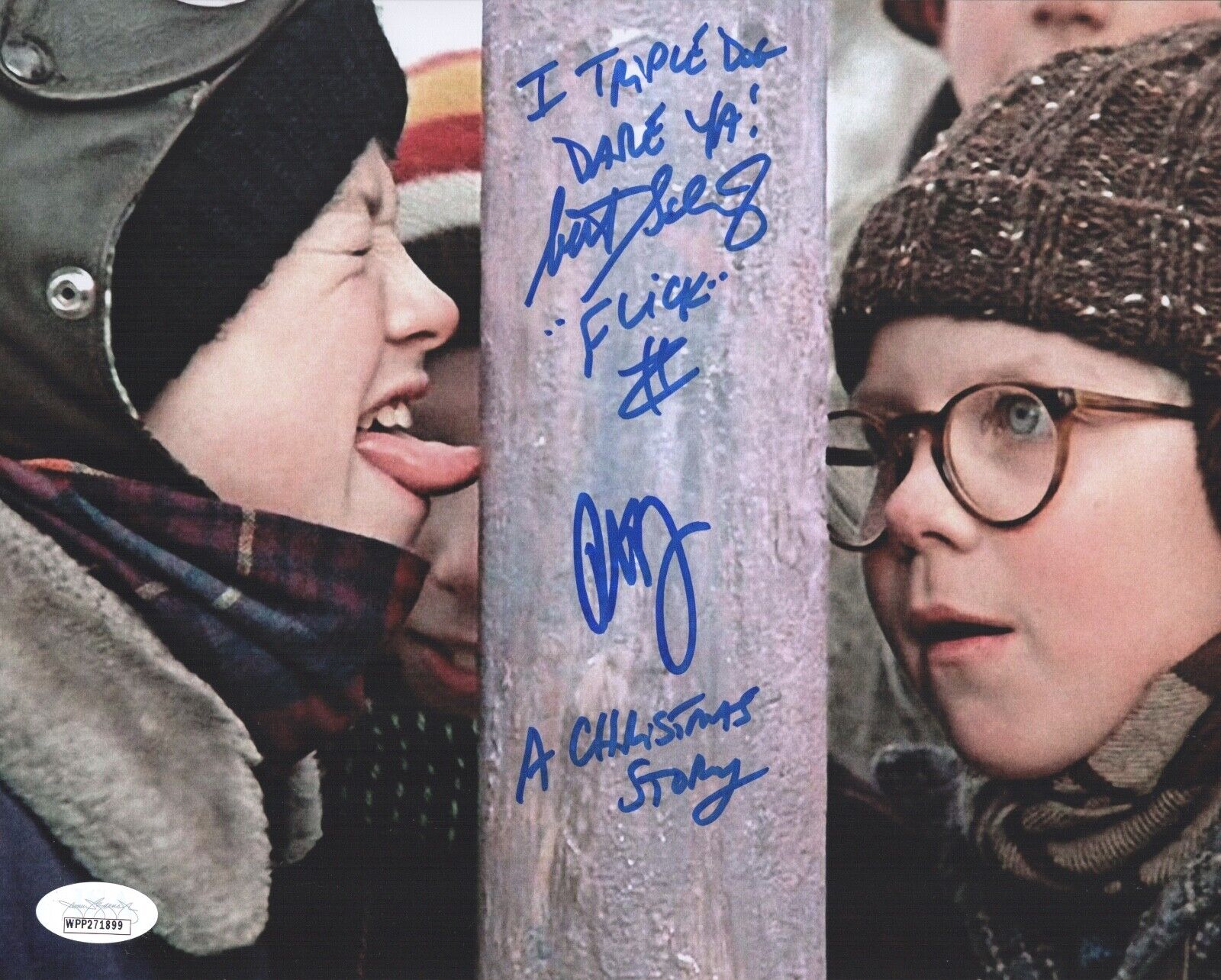 PETER BILLINGSLEY & SCOTT SCHWARTZ Signed 8x10 A CHRISTMAS STORY Photo Poster painting JSA COA