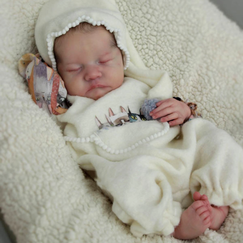 Sleeping Mini Boy Reborns 12'' Real Lifelike Aland, Realistic Soft Silicone Newborn Baby Dolls -Creativegiftss® - [product_tag] Creativegiftss®