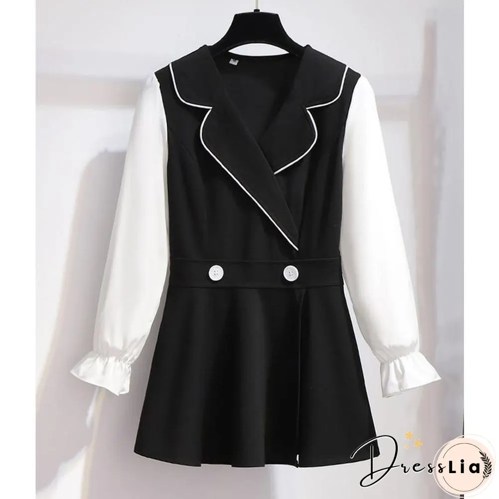 Classic V-neck Coat+Loose Pants P10859