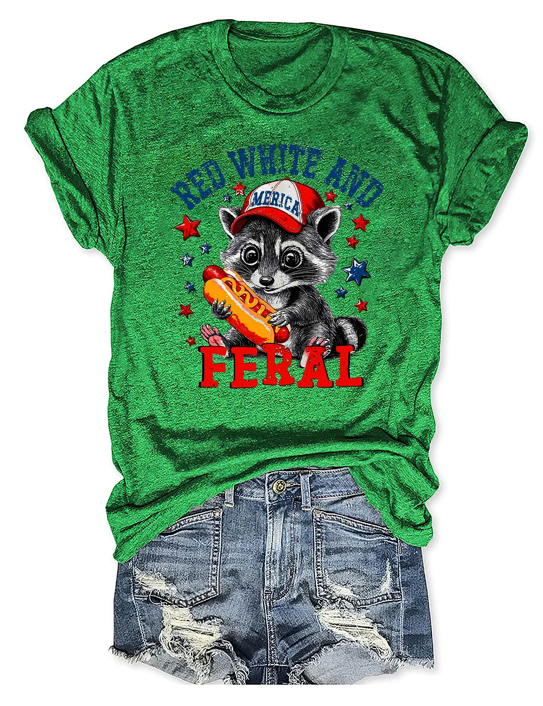 Red White And Feral T-shirt