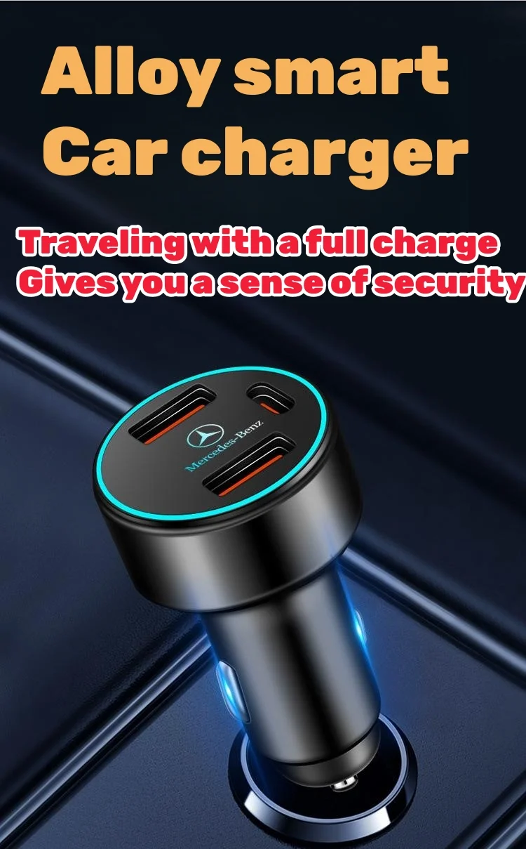 Car logo fast charging car cigarette lighter conversion plug charger
