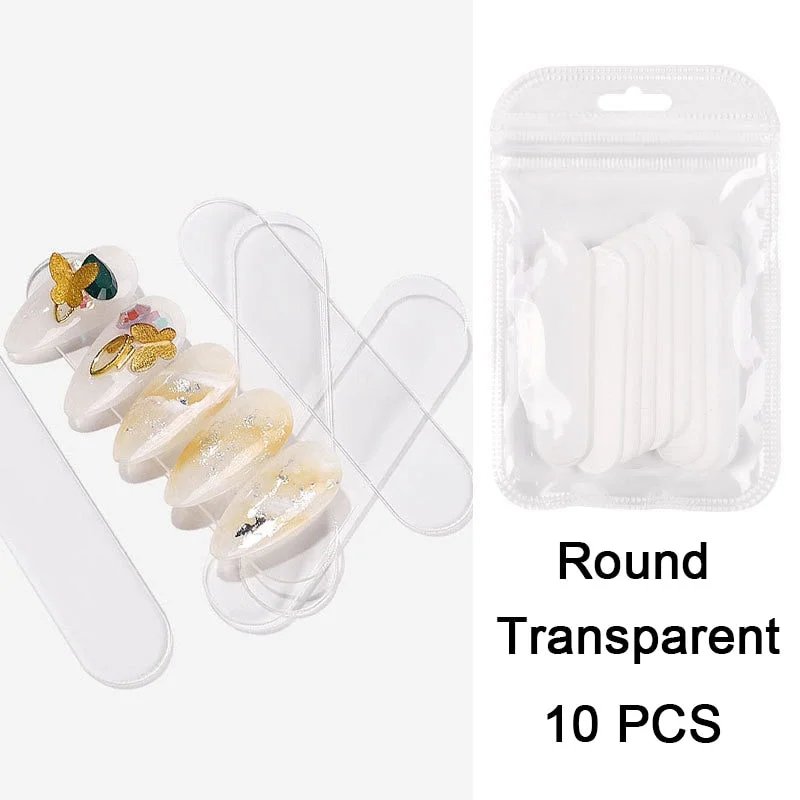 10 PCS Clear Nail Display Strip Acrylic Nail Art Tips Display Holder Board Bar Chart False Stick Practice Nail Polish Art Tools-Nail Inspo