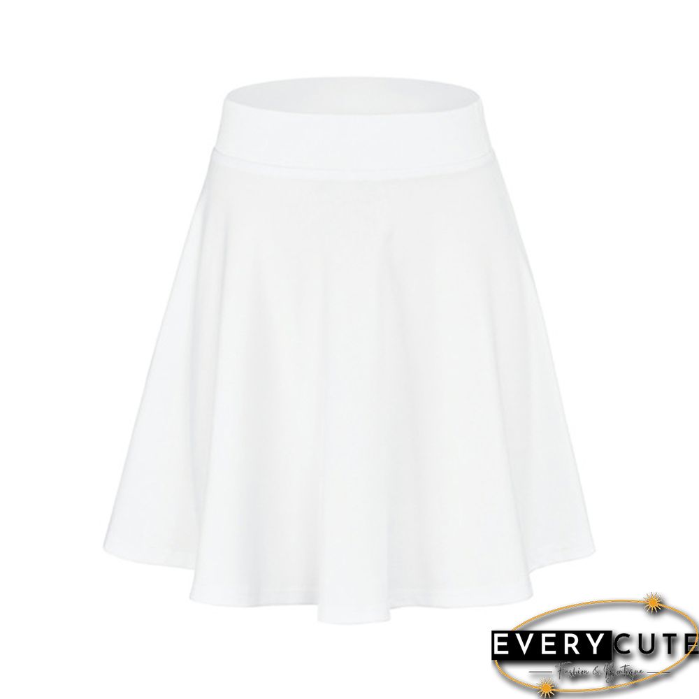 White High Waist A-line Skirt