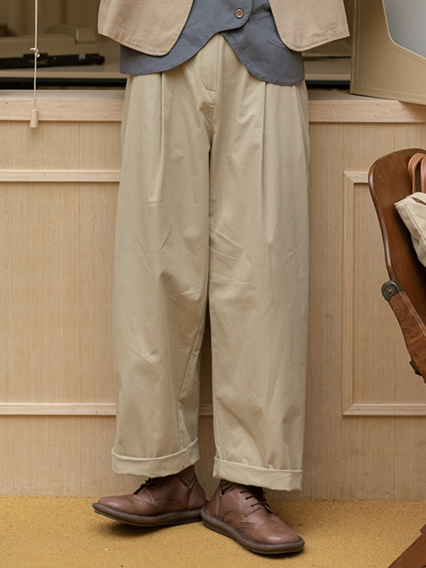 High Waist Casual Straight Wide Leg Pants