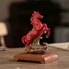 Ceramic horse statue a Chinese feng shui red horse ornament symbolizing good fortune in the Year of