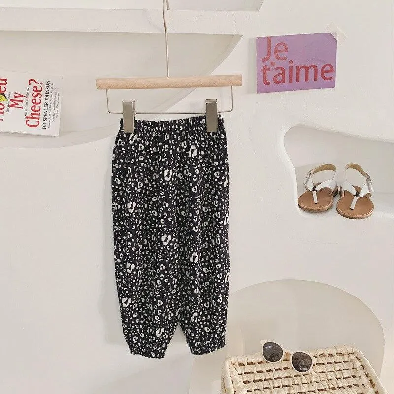 2-8T  Flower Print Pant For Girls Toddler Kid baby Clothes Spring Summer Loose Floral Elegant Cute Sweet Cotton Beach Trousers