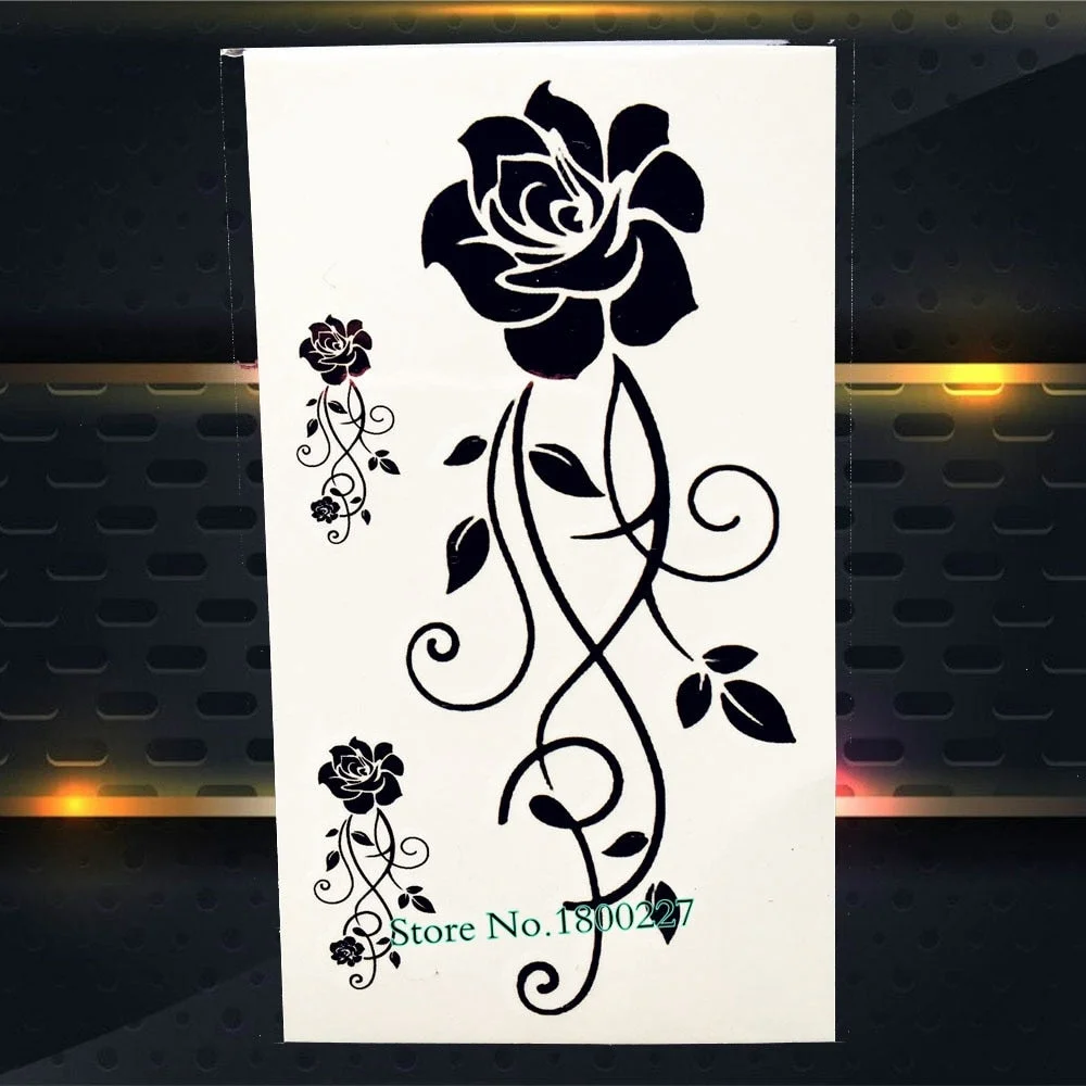 1PC Fashion Crystal Diamond Design Temporary Tattoo Sticker PAQ-003 Children Gifts Waterproof Tattoo Paste Black Navy Blue Tatto