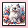 Rose Cat-11CT Stamped Cross Stitch 40*40cm/15.75*15.75in tapestrymarket