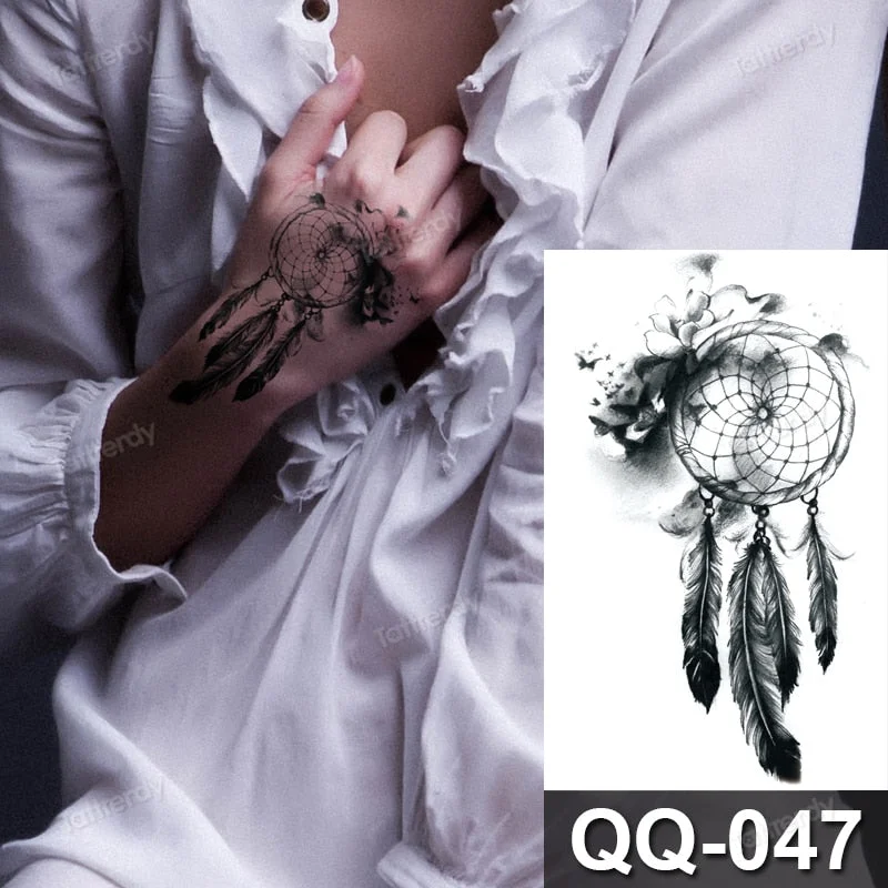 Waterproof Temporary Tattoo Sticker Tiger Lion King Compass Pattern Fake Tatto Flash Tatoo Small Body Art for Kids Women Men