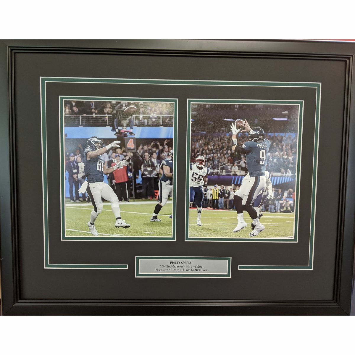 Framed PHILLY SPECIAL Nick Foles & Trey Burton Super Bowl 52 Dual 8x10 Photo Poster painting