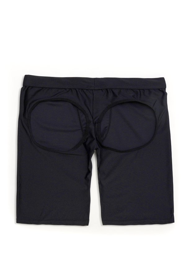 Men's Compression Shorts Shapewear with Rear Cutouts - Black
