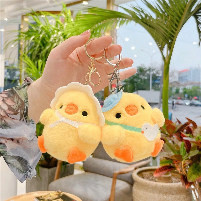 Soft Cute Chick Plush Toy Doll Pendant Keychain Backpack Hanging Ornaments Grasping Doll For Girls