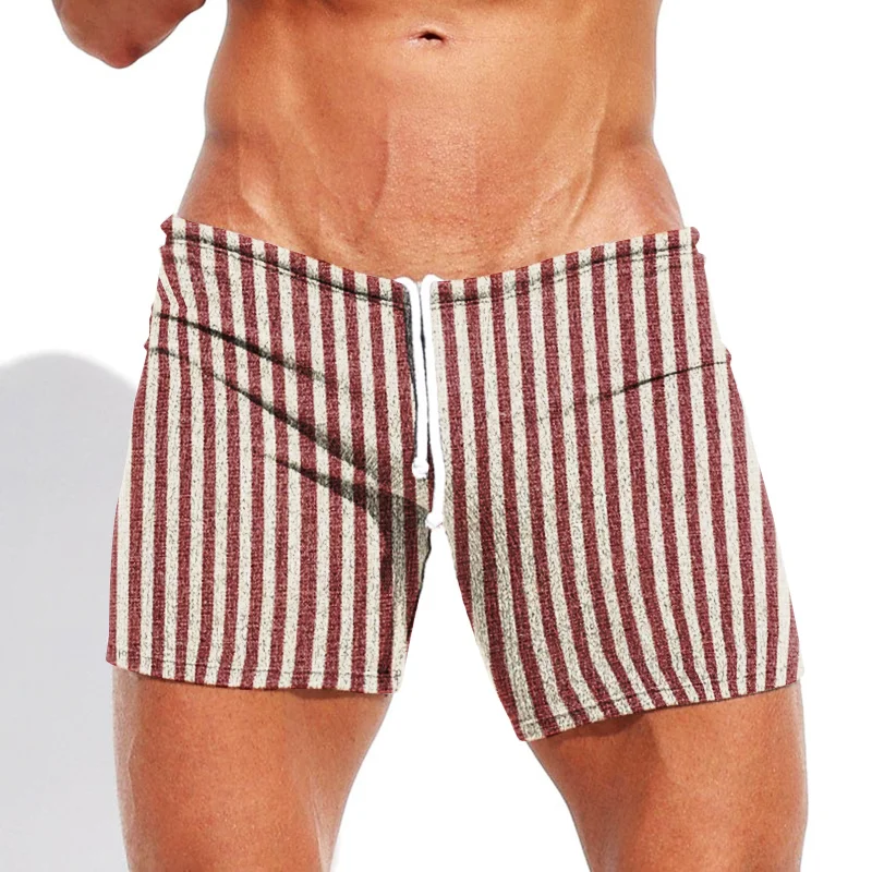 Men's Striped Sexy Tight Shorts-inspireuse