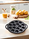 Cast Iron Grilling Pan Cooking Plate 15 Holes Nonstick Octopuses Meat Balls Mold