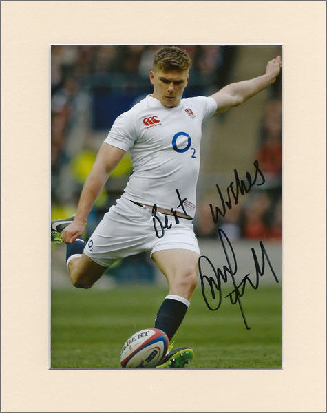 OWEN FARRELL ENGLAND RUGBY UNION PP 8x10 MOUNTED SIGNED AUTOGRAPH Photo Poster painting