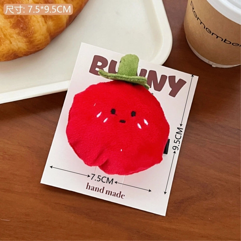 Cute Potatoes Tomato Plush Bag Pendant Hair Clip