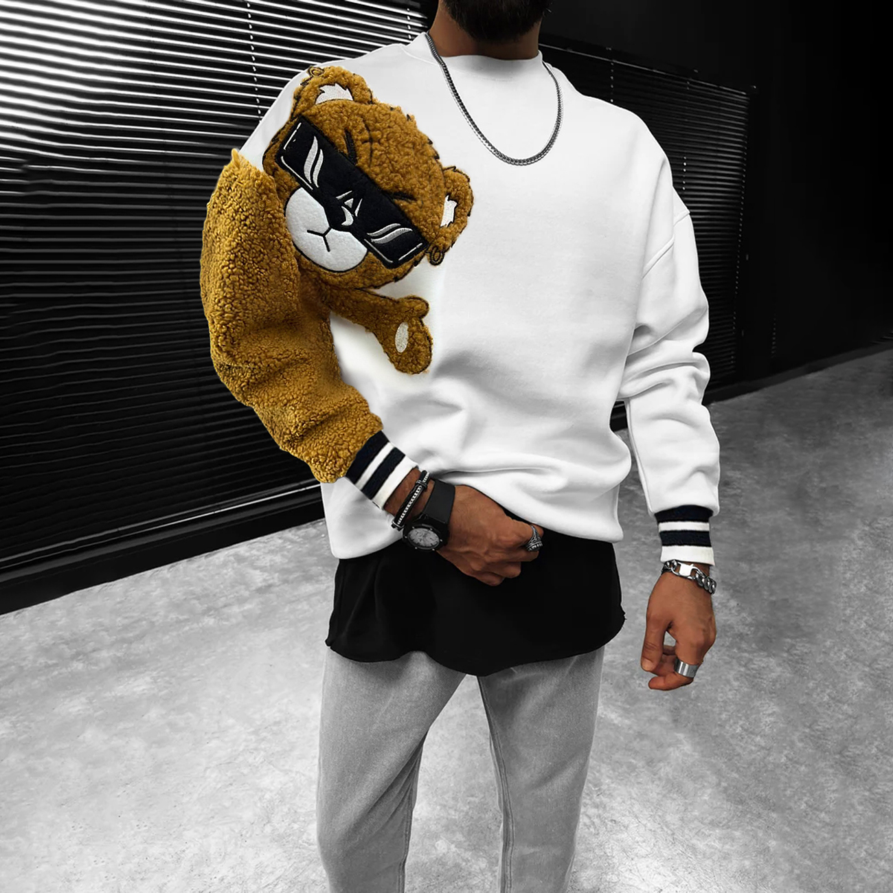 Teddy Bear Oversized Men's Sweatshirt